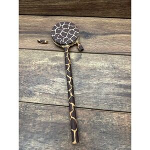 Giraffe Print Percussion Instrument Tone Drum Wood Wooden‎ Handmade Toy
